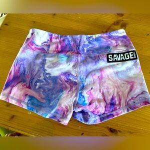 Savage barbell unicorn shorts